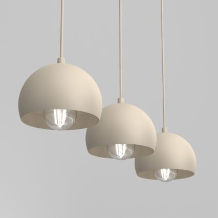Κρεμαστό φωτιστικό με καλώδιο SOOL 3xE27/15W/230V μπεζ
