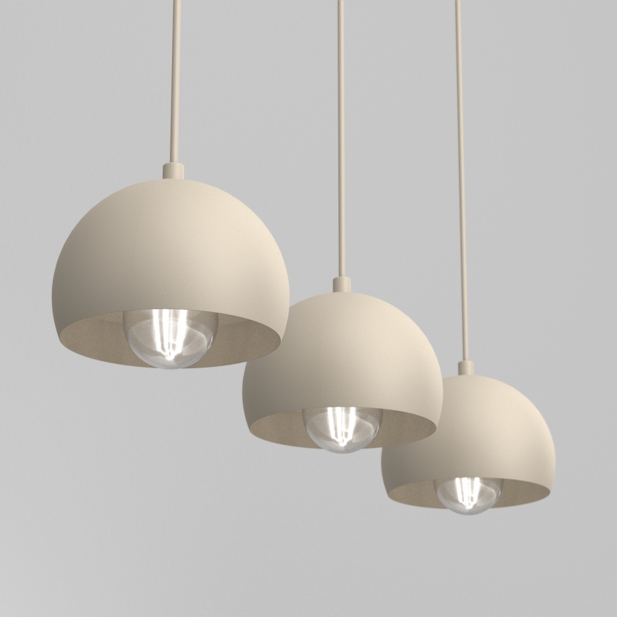 Κρεμαστό φωτιστικό με καλώδιο SOOL 3xE27/15W/230V μπεζ