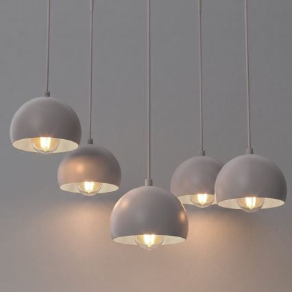 Κρεμαστό φωτιστικό με καλώδιο SOOL 5xE27/15W/230V εκρού