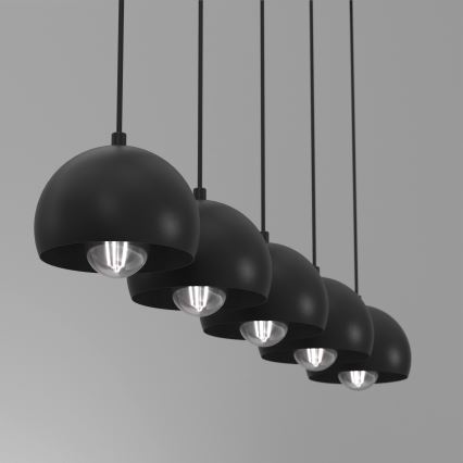 Κρεμαστό φωτιστικό με καλώδιο SOOL 5xE27/15W/230V μαύρο