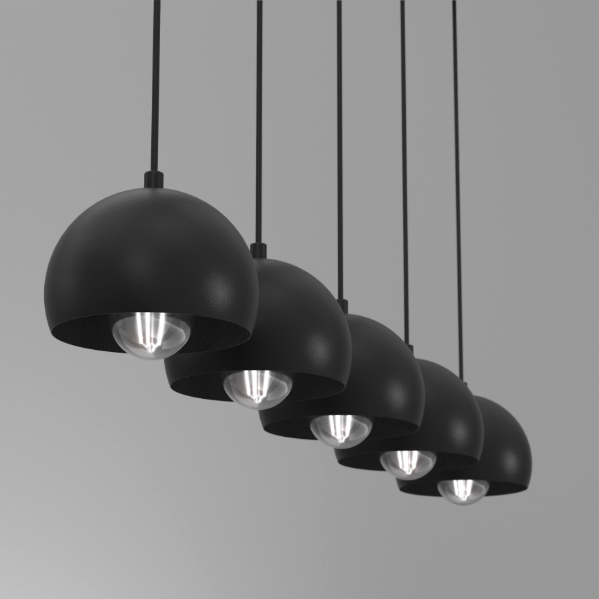 Κρεμαστό φωτιστικό με καλώδιο SOOL 5xE27/15W/230V μαύρο