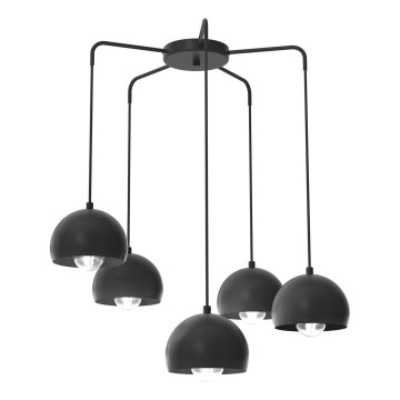 Κρεμαστό φωτιστικό με καλώδιο SOOL 5xE27/15W/230V μαύρο