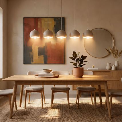 Κρεμαστό φωτιστικό με καλώδιο SOOL 5xE27/15W/230V μπεζ