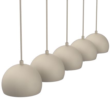 Κρεμαστό φωτιστικό με καλώδιο SOOL 5xE27/15W/230V μπεζ