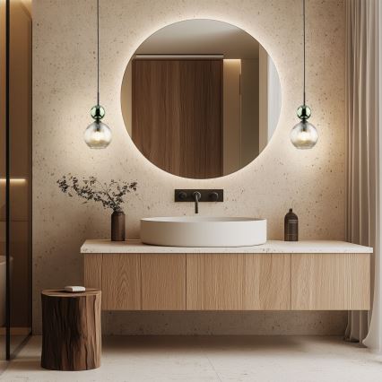 Κρεμαστό φωτιστικό με καλώδιο SOPHIA 1xE14/10W/230V μαύρο/πράσινο/καπνιστό μπεζ