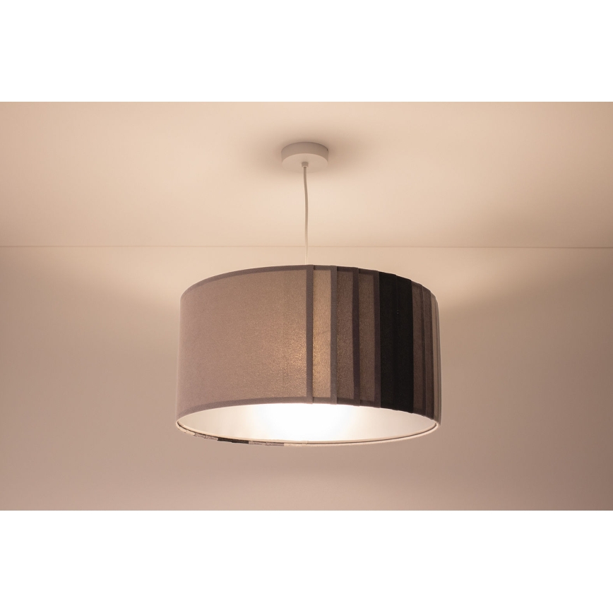 Κρεμαστό φωτιστικό με καλώδιο STRIPES, 1xE27/60W/230V, Ø 40 εκ., γκρι
