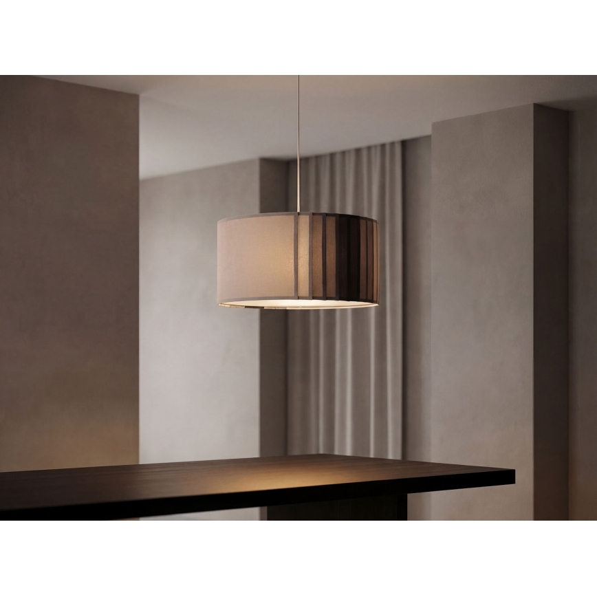Κρεμαστό φωτιστικό με καλώδιο STRIPES, 1xE27/60W/230V, Ø 40 εκ., γκρι