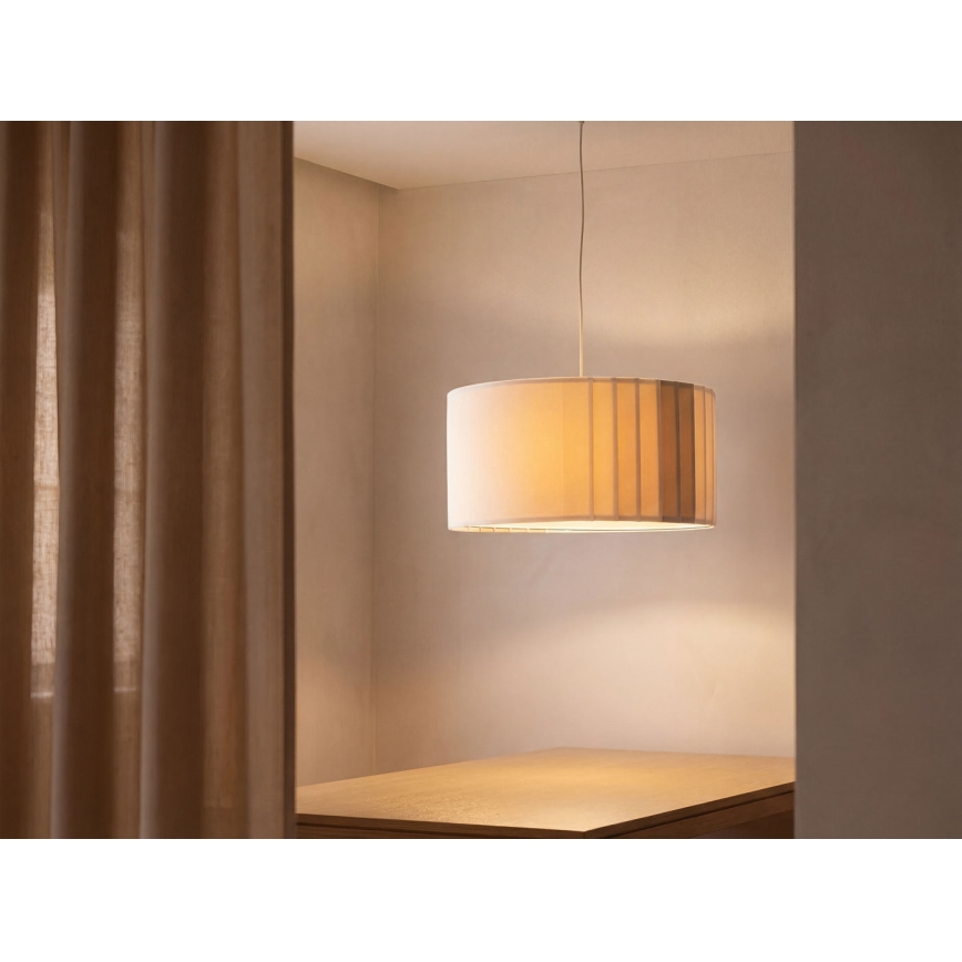Κρεμαστό φωτιστικό με καλώδιο STRIPES 1xE27/60W/230V Ø 60 cm κρεμ