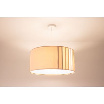 Κρεμαστό φωτιστικό με καλώδιο STRIPES 1xE27/60W/230V διάμ. 40 cm μπεζ