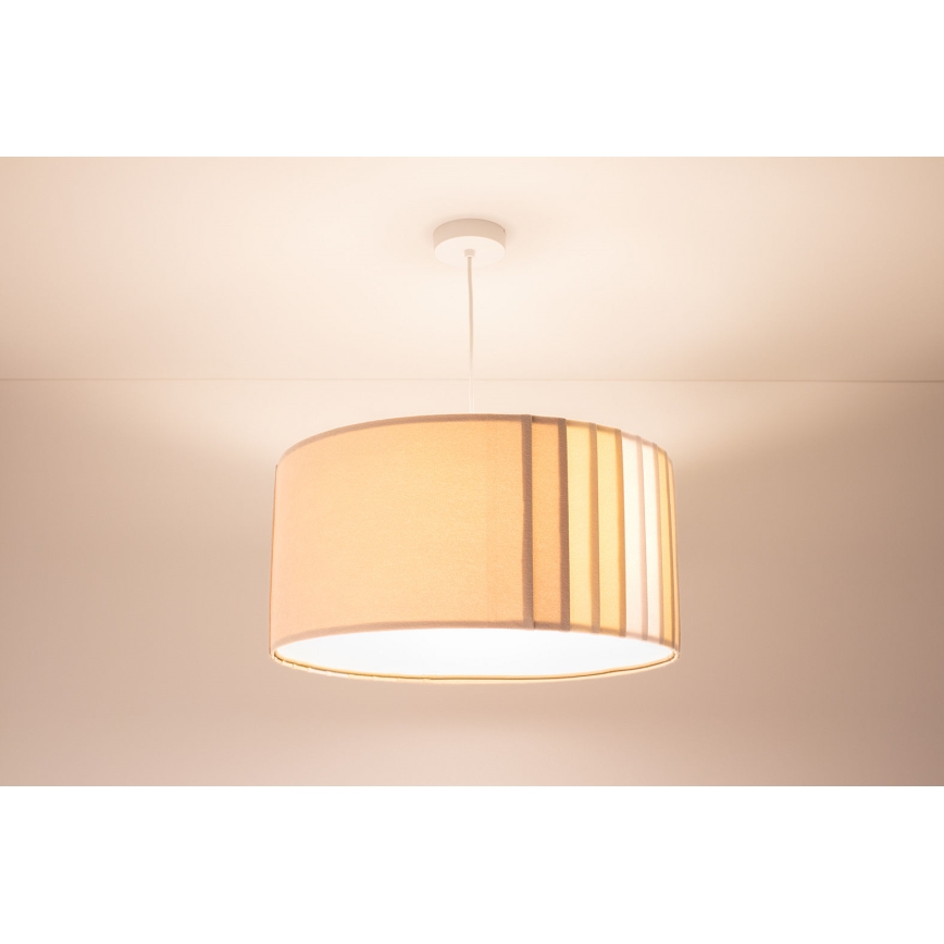 Κρεμαστό φωτιστικό με καλώδιο STRIPES 1xE27/60W/230V διάμ. 40 cm μπεζ