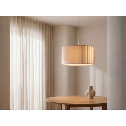 Κρεμαστό φωτιστικό με καλώδιο STRIPES 1xE27/60W/230V διάμ. 40 cm μπεζ