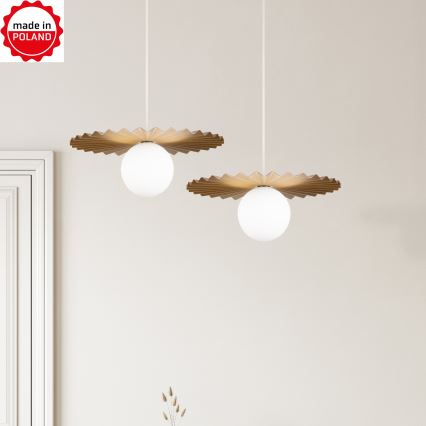 Κρεμαστό φωτιστικό με καλώδιο SUNPLISS 1xG9/10W/230V Ø 35 cm χρυσό/κρεμ