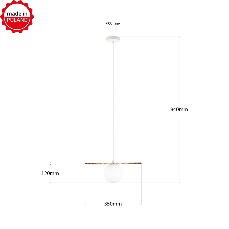 Κρεμαστό φωτιστικό με καλώδιο SUNPLISS 1xG9/10W/230V Ø 35 cm χρυσό/κρεμ