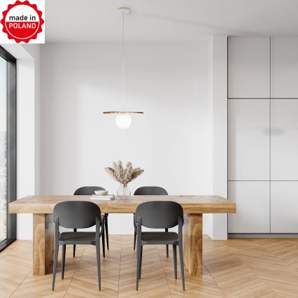 Κρεμαστό φωτιστικό με καλώδιο SUNPLISS, 1xG9/10W/230V, διάμ. 30 εκ., χρυσό/κρεμ