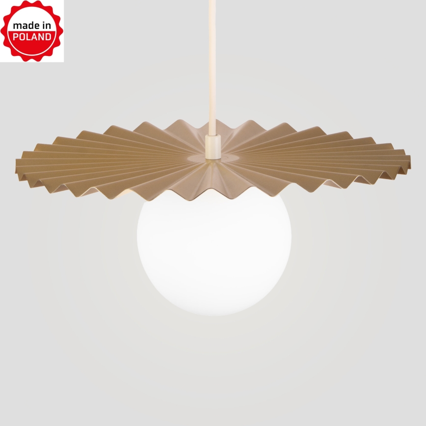 Κρεμαστό φωτιστικό με καλώδιο SUNPLISS, 1xG9/10W/230V, διάμ. 30 εκ., χρυσό/κρεμ