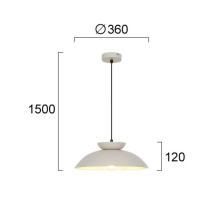 Κρεμαστό φωτιστικό με καλώδιο SUPERB 1xE27/40W/230V μπεζ