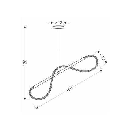 Κρεμαστό φωτιστικό με καλώδιο SUPREME LED/22W/230V 100 cm χρυσό