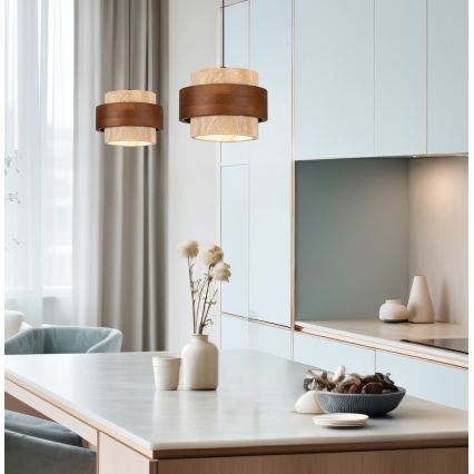 Κρεμαστό φωτιστικό με καλώδιο SUSAN 1xGX53/15W/230V καφέ/μπεζ