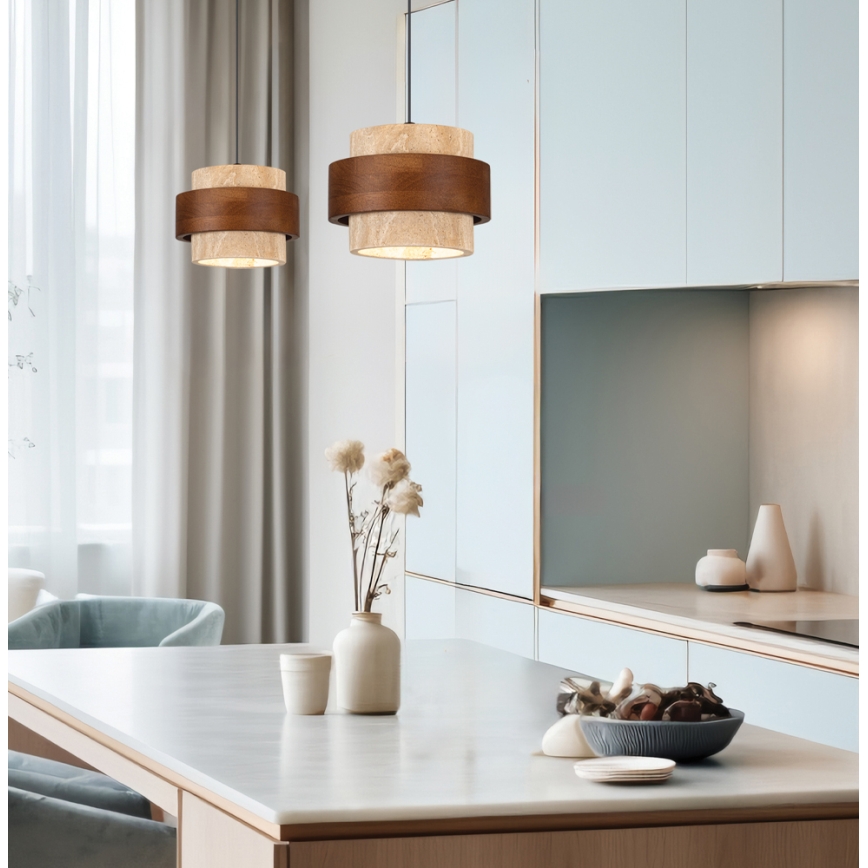 Κρεμαστό φωτιστικό με καλώδιο SUSAN 1xGX53/15W/230V καφέ/μπεζ