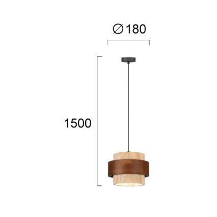 Κρεμαστό φωτιστικό με καλώδιο SUSAN 1xGX53/15W/230V καφέ/μπεζ