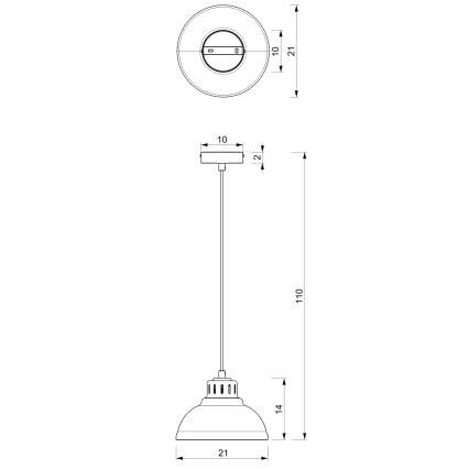 Κρεμαστό φωτιστικό με καλώδιο SVEN 1xE27/15W/230V βουργουνδί