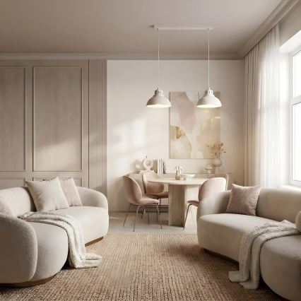 Κρεμαστό φωτιστικό με καλώδιο SVEN 2xE27/15W/230V, σε κρεμ απόχρωση