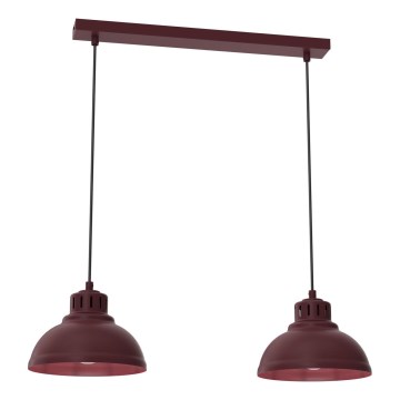 Κρεμαστό φωτιστικό με καλώδιο SVEN 2xE27/15W/230V μπουργουνδί