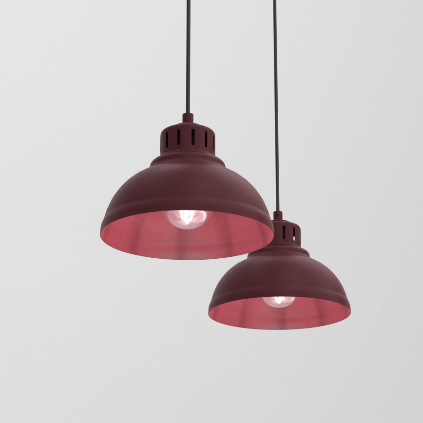 Κρεμαστό φωτιστικό με καλώδιο SVEN 2xE27/15W/230V μπουργουνδί
