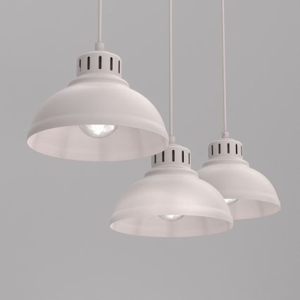 Κρεμαστό φωτιστικό με καλώδιο SVEN 3xE27/15W/230V σε απόχρωση κρεμ