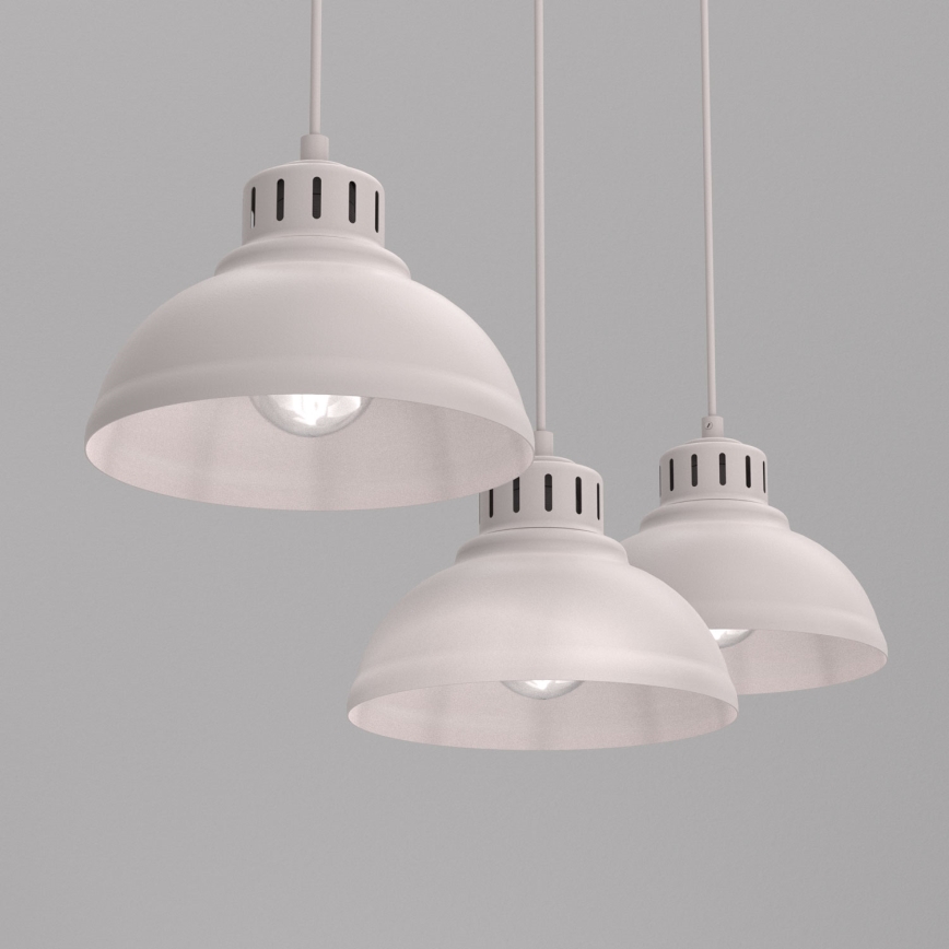 Κρεμαστό φωτιστικό με καλώδιο SVEN 3xE27/15W/230V σε απόχρωση κρεμ