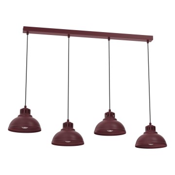 Κρεμαστό φωτιστικό με καλώδιο SVEN 4xE27/15W/230V μπορντό