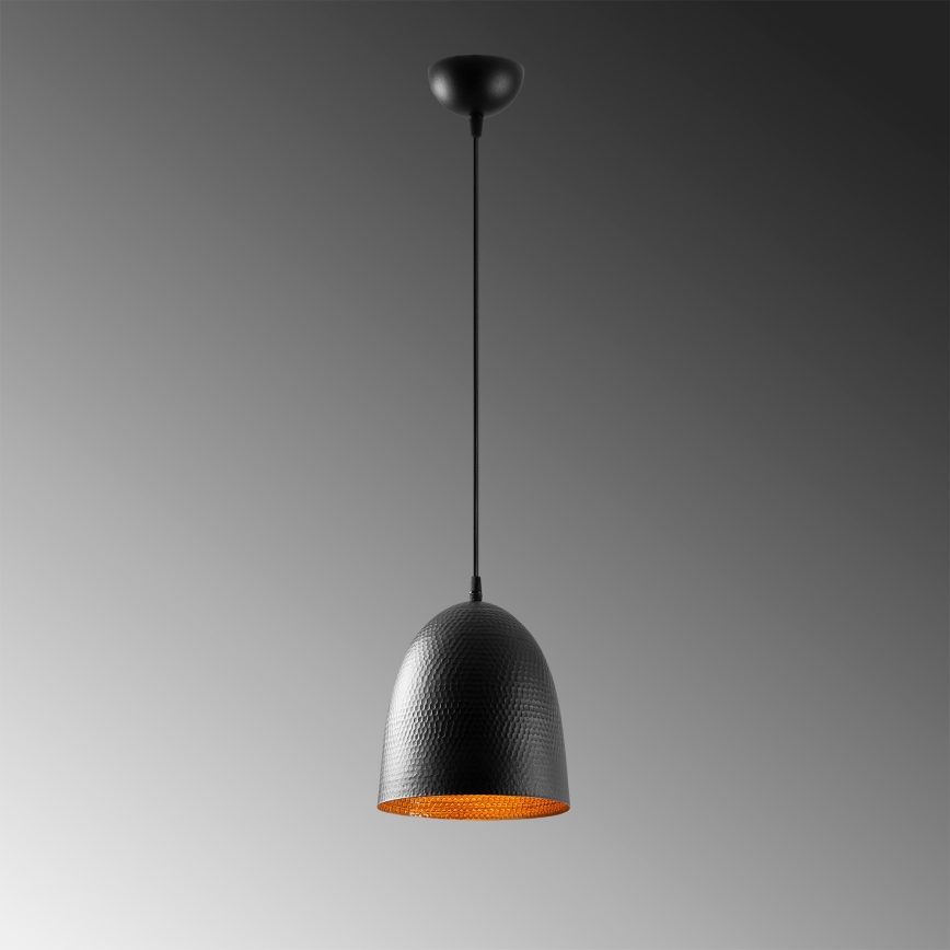 Κρεμαστό φωτιστικό με καλώδιο TATTOO 1xE27/40W/230V, διάμετρος 20 cm, μαύρο