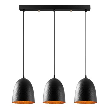 Κρεμαστό φωτιστικό με καλώδιο TATTOO 3xE27/40W/230V μαύρο