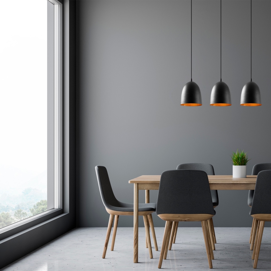 Κρεμαστό φωτιστικό με καλώδιο TATTOO 3xE27/40W/230V μαύρο