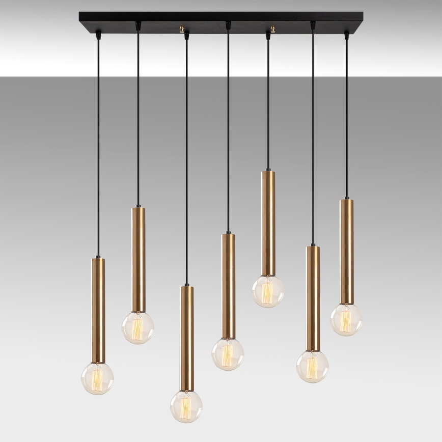 Κρεμαστό φωτιστικό με καλώδιο TEMPO 7xE27/40W/230V χρυσό