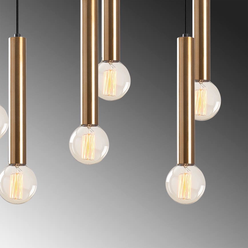 Κρεμαστό φωτιστικό με καλώδιο TEMPO 7xE27/40W/230V χρυσό