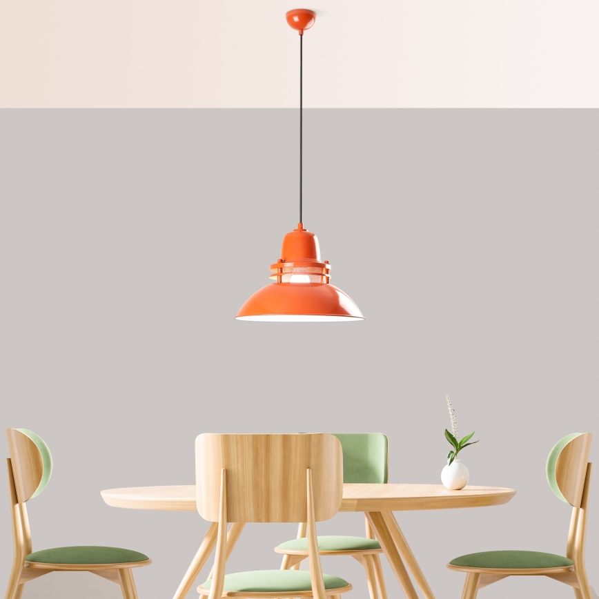 Κρεμαστό φωτιστικό με καλώδιο TIBET 1xE27/40W/230V πορτοκαλί