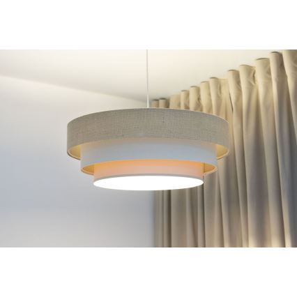 Κρεμαστό φωτιστικό με καλώδιο TRINITI, 1x E27/60W/230V, διάμ. 40 εκ., μπεζ/κρεμ