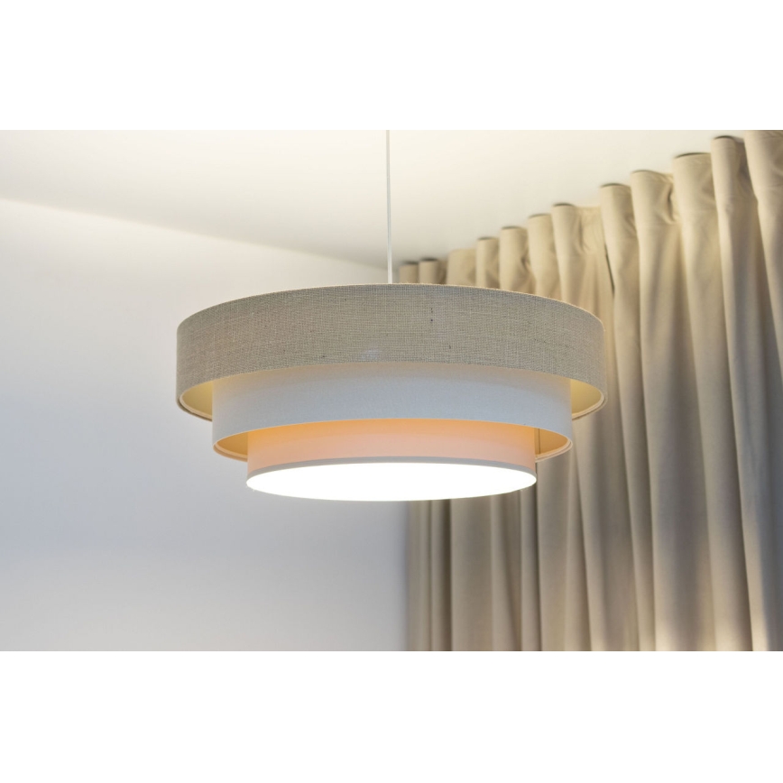 Κρεμαστό φωτιστικό με καλώδιο TRINITI, 1x E27/60W/230V, διάμ. 40 εκ., μπεζ/κρεμ