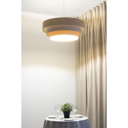 Κρεμαστό φωτιστικό με καλώδιο TRINITI, 1x E27/60W/230V, διάμ. 40 εκ., μπεζ/κρεμ