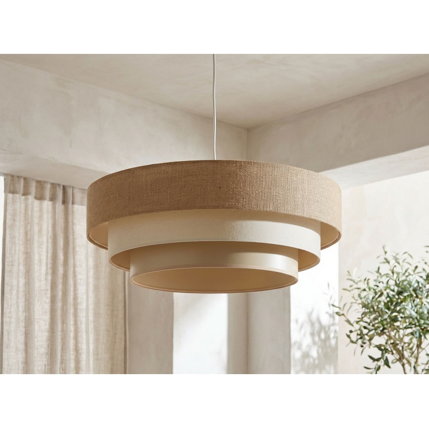 Κρεμαστό φωτιστικό με καλώδιο TRINITI, 1x E27/60W/230V, διάμ. 40 εκ., μπεζ/κρεμ