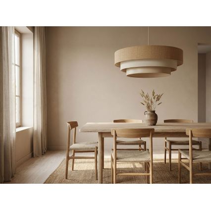 Κρεμαστό φωτιστικό με καλώδιο TRINITI, 1x E27/60W/230V, διάμ. 40 εκ., μπεζ/κρεμ
