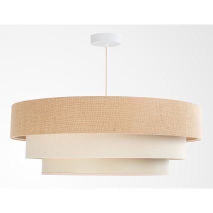 Κρεμαστό φωτιστικό με καλώδιο TRINITI, 1x E27/60W/230V, διάμ. 40 εκ., μπεζ/κρεμ