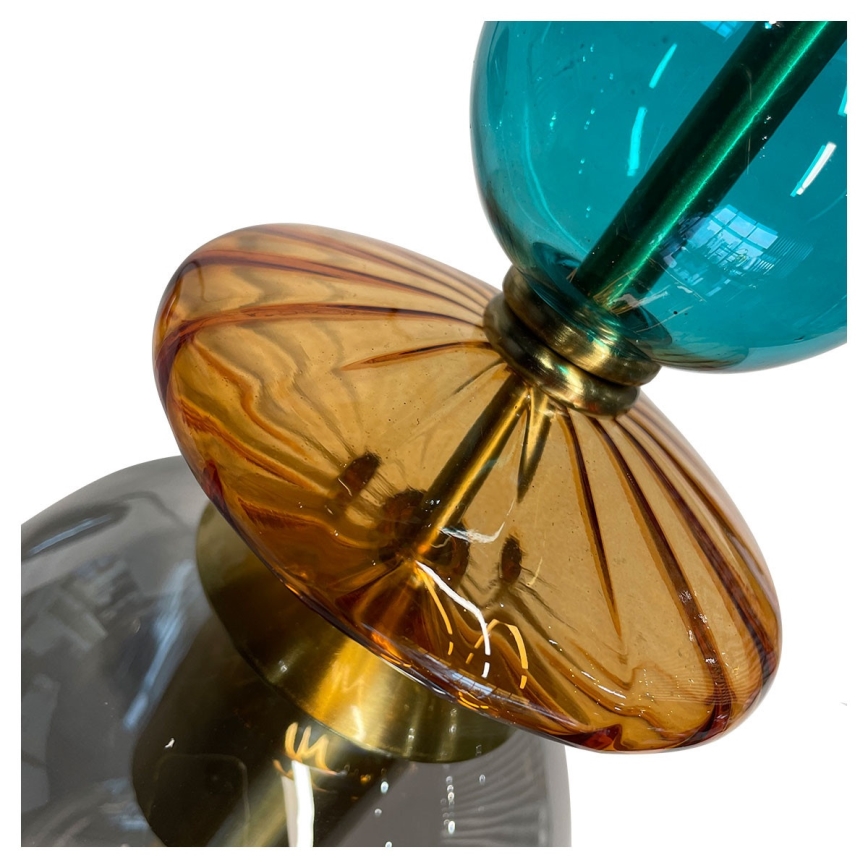 Κρεμαστό φωτιστικό με καλώδιο TROPEA 1xE27/15W/230V μαύρο/καπνιστό μπλε/μπεζ