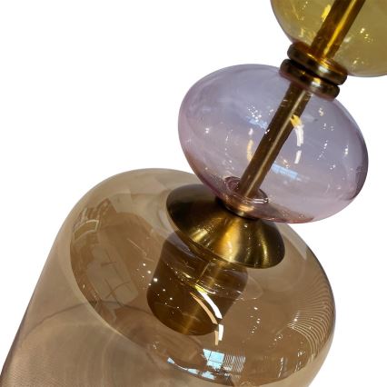 Κρεμαστό φωτιστικό με καλώδιο TROPEA 1xE27/15W/230V μαύρο/καπνιστό μπεζ/ροζ