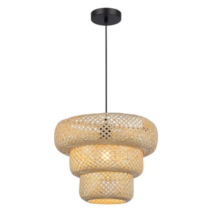 Κρεμαστό φωτιστικό με καλώδιο TULUM 1xE27/15W/230V Ø 35 εκ. μπαμπού