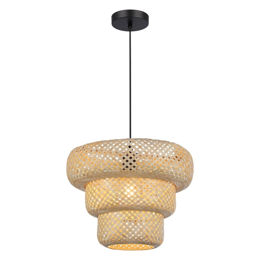 Κρεμαστό φωτιστικό με καλώδιο TULUM 1xE27/15W/230V Ø 35 εκ. μπαμπού