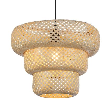 Κρεμαστό φωτιστικό με καλώδιο TULUM 1xE27/15W/230V Ø 35 εκ. μπαμπού