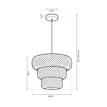 Κρεμαστό φωτιστικό με καλώδιο TULUM 1xE27/15W/230V Ø 35 εκ. μπαμπού