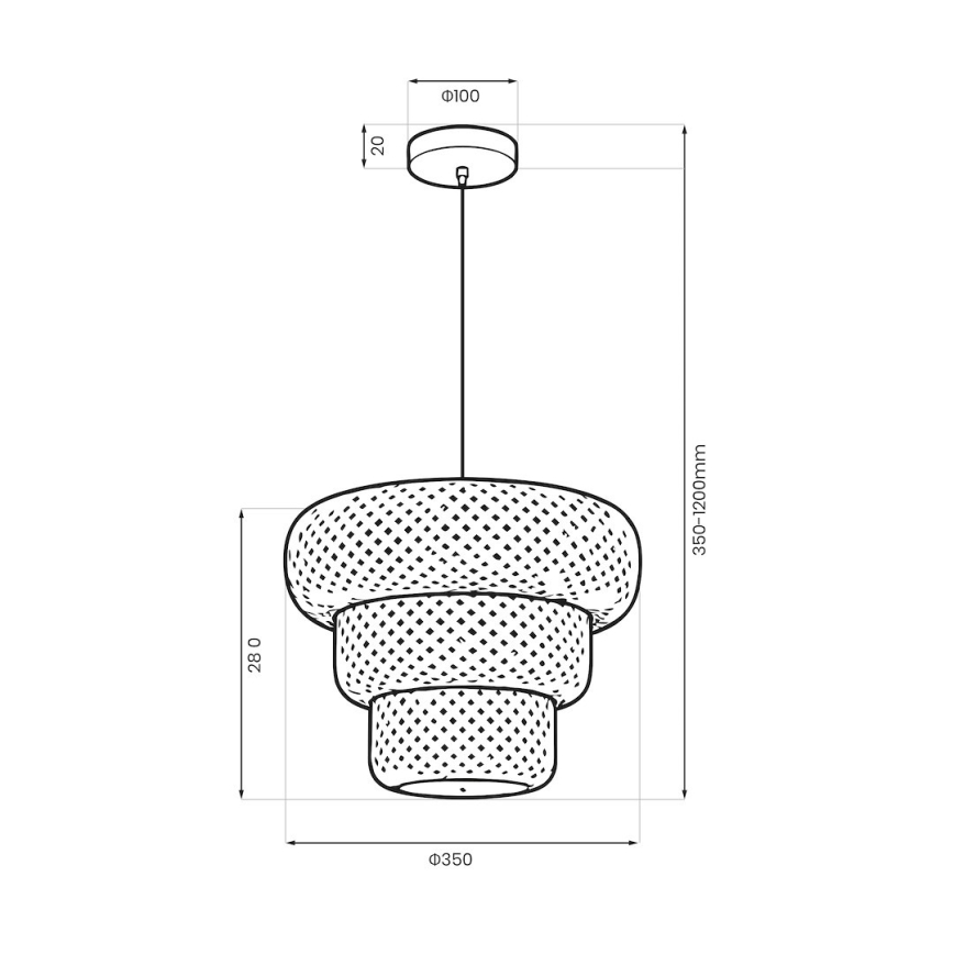 Κρεμαστό φωτιστικό με καλώδιο TULUM 1xE27/15W/230V Ø 35 εκ. μπαμπού